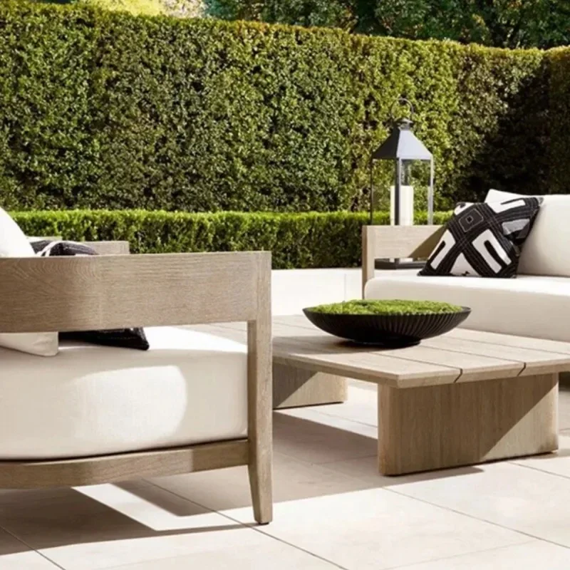 Уличный диван водонепроницаемый Диванный из тика роскошный комплект мебели для