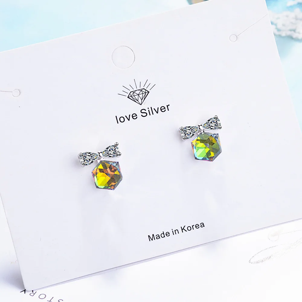 Серьги-гвоздики LEKANI из серебра 925 с цирконием