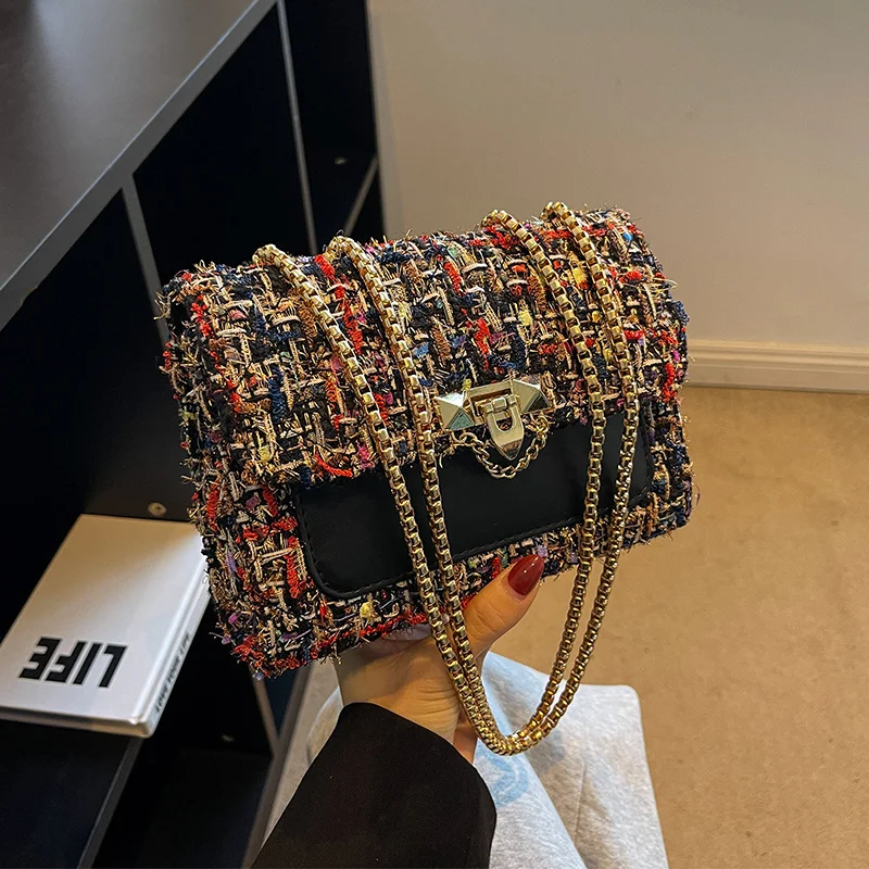 

Winter Women Bags Woolen Brand Luxury Handbags Women Bags Designer Crossbody Bag Women Shoulder Bag Purse Clutch Sac A Main