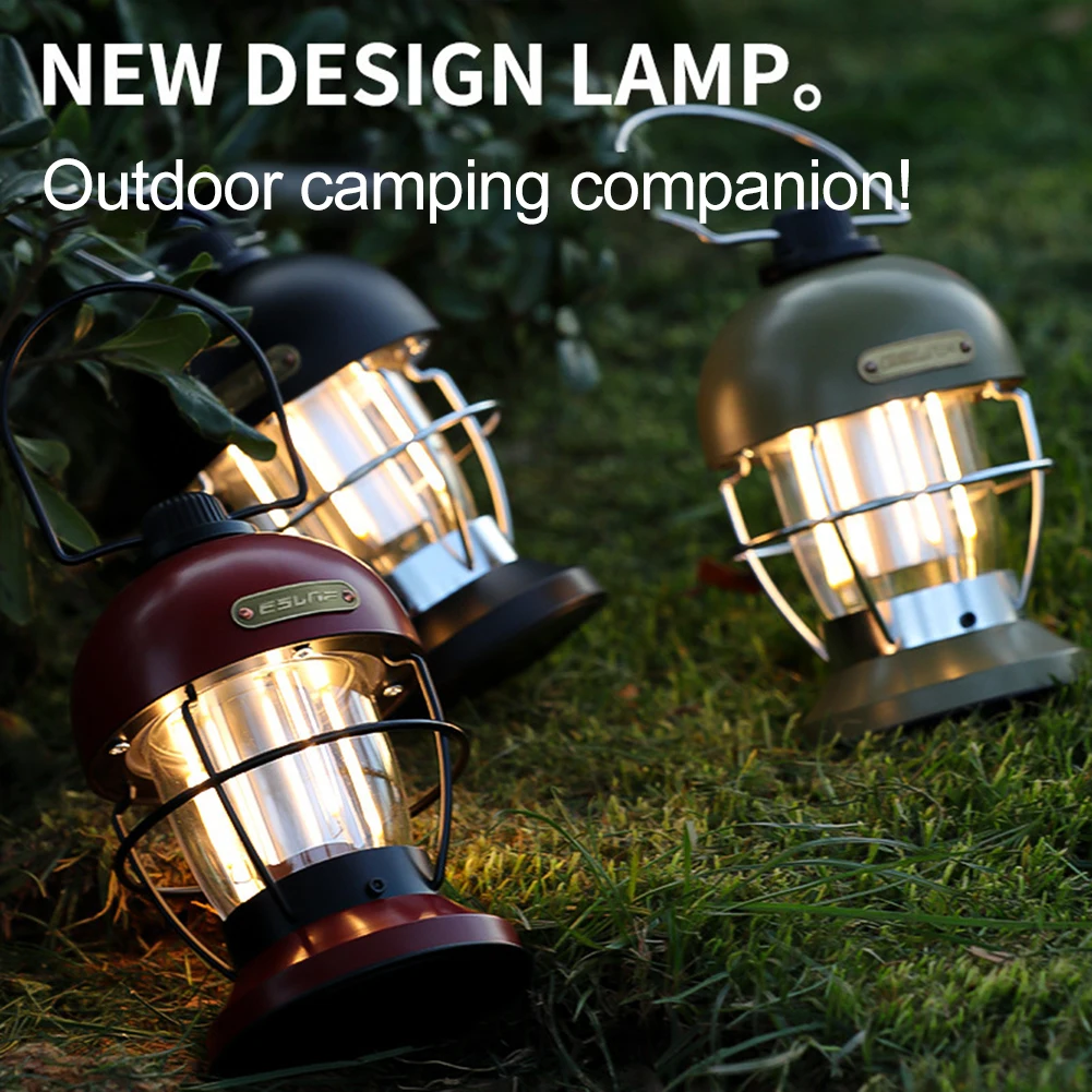 

Rechargeable LED Camping Lamp Retro Camping Lamp Horse Lights Battery With 3 Light Modes IPX4 350lm Waterproof Outdoor Lights