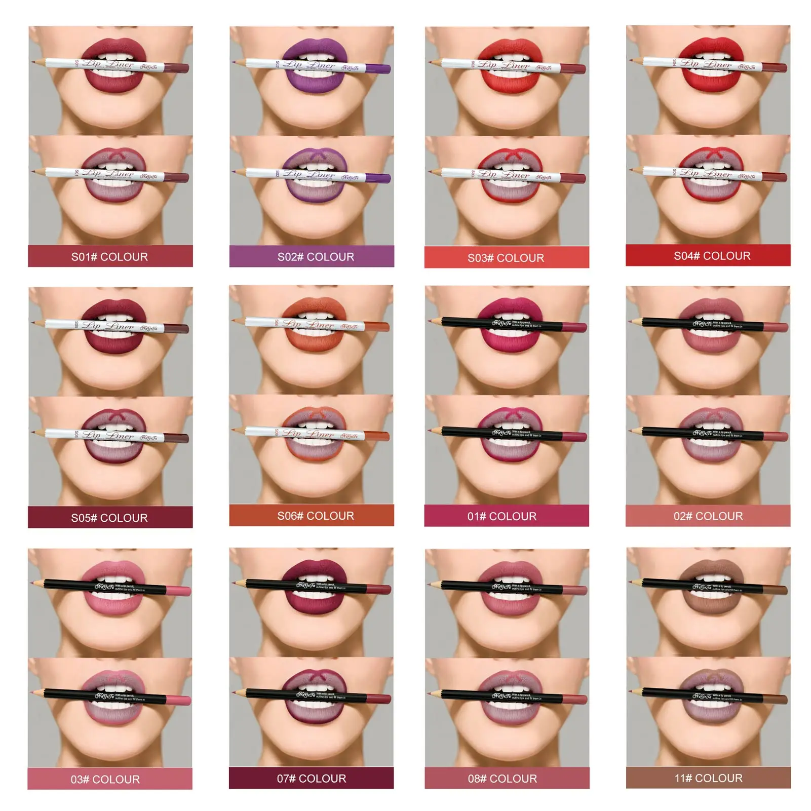 

12 Pcs Matte Lip Liner Set Long Lasting Waterproof Matte Lip Liner Pencil Soft Versatile Lip Liner Eye Shadow Pen Blush Pen