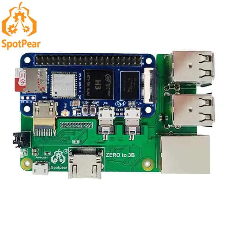 

Banana Pi BPI-M2 Zero board with 3B/4B interface adapter BPI-M2 zero to Pi3/Pi4 adapter bpi0 USB HUB RJ45 HAT