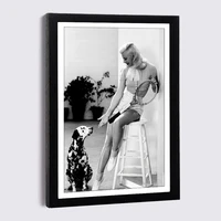 fashion woman and dog retro poster frame nordic black and white photo frames for picture wall 5 7 wood frame painting frames