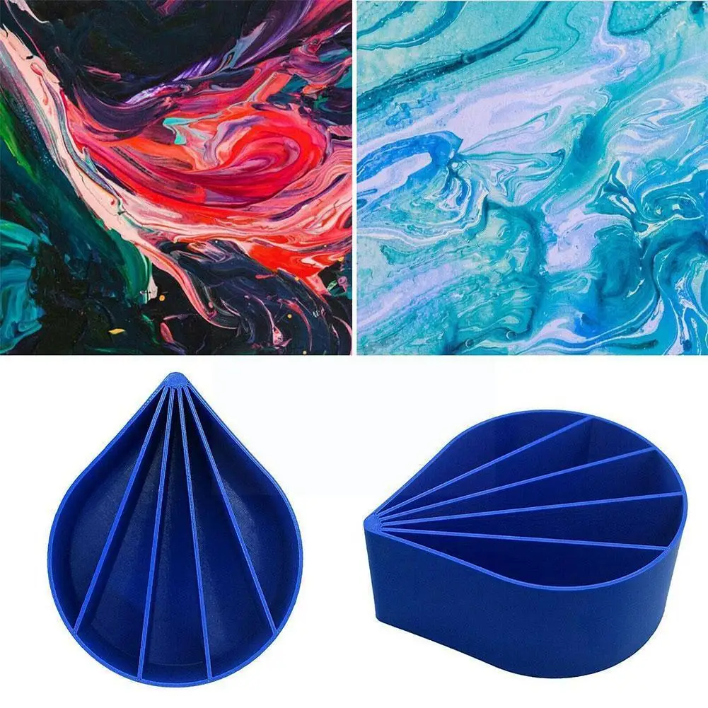 

Polylactice Acrylic Split Pouring Cups Polylactice Pour Cup 5 Channels Paint Pouring Split Cup Paint Drawing Blue Container I0s9