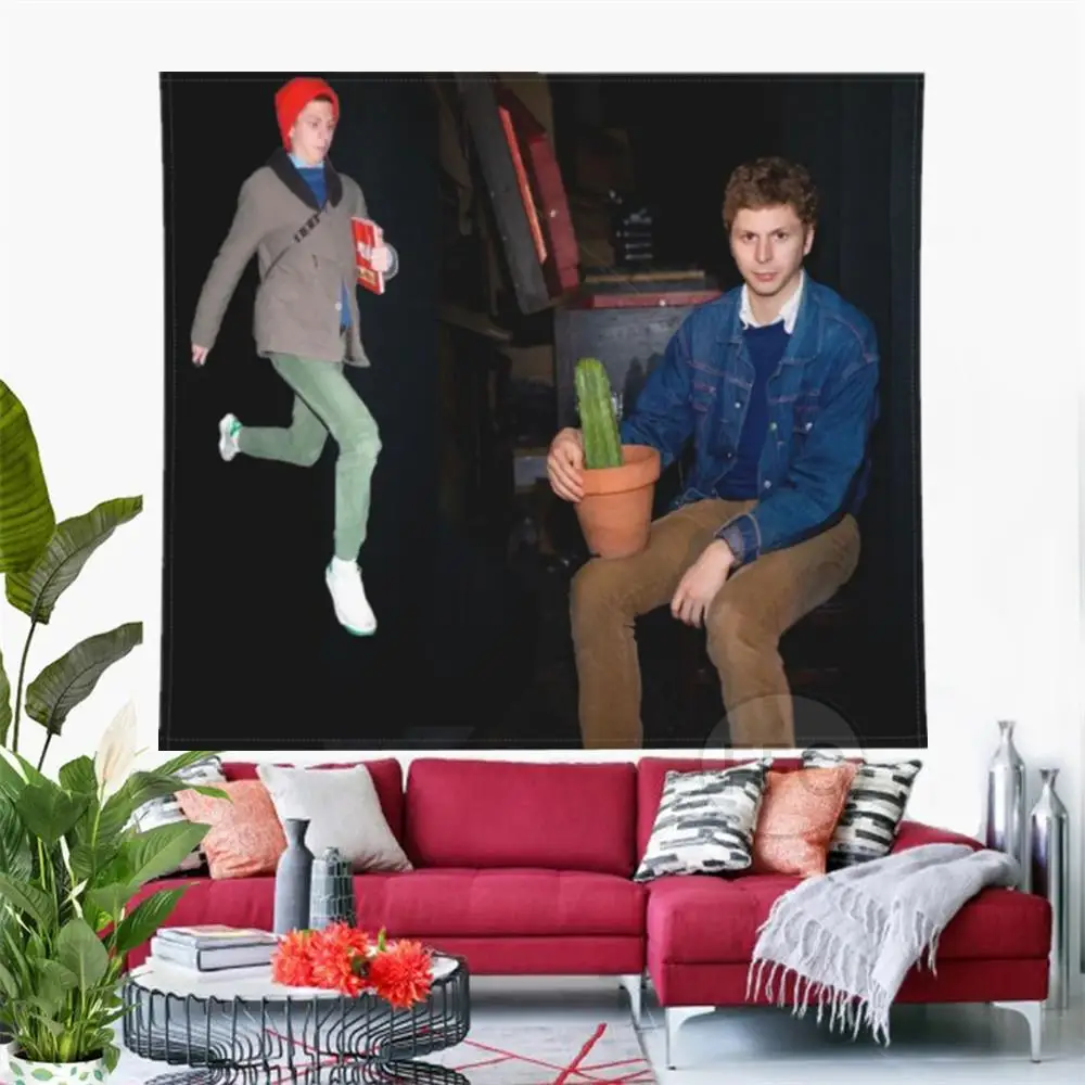 

Настенный Гобелен Майкла церы, забавный гобелен в виде кактуса с мемом, эстетический декор для комнаты, спальни, украшение, гобелены