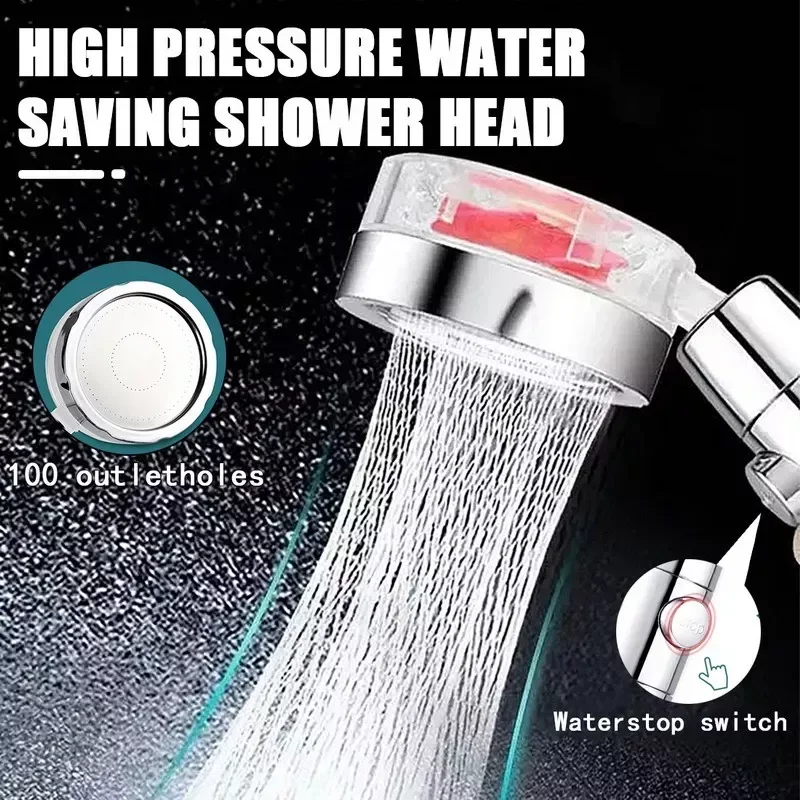 

Pressure Water Saving Spray Shower Head 360 Rotated Rainfall Shower Head Bathroom Hand-held Pressurized Massage Shower Head