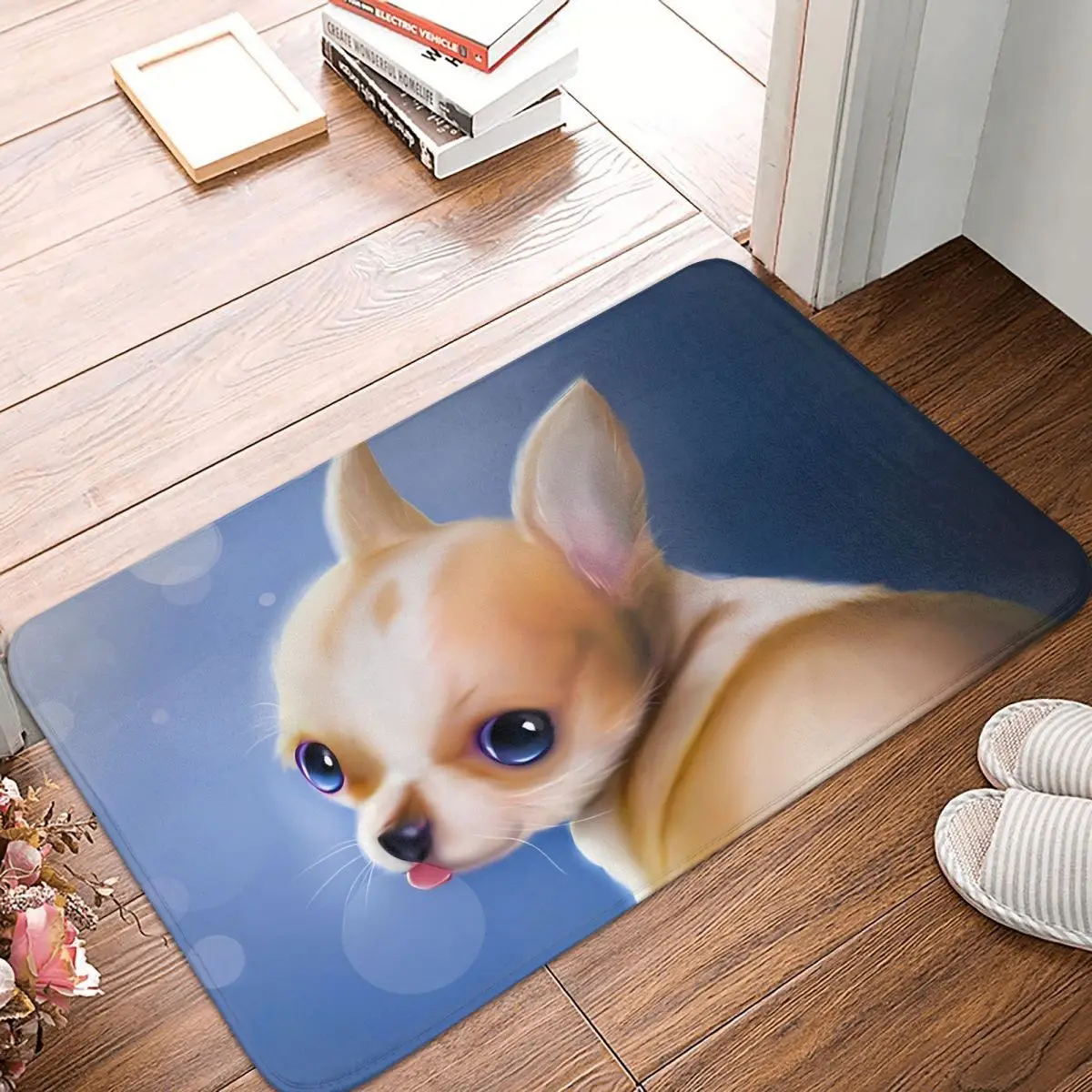 

Yorkshire Terrier Bath Mat Chihuahua Pup Doormat Living Room Carpet Balcony Rug Home Decoration