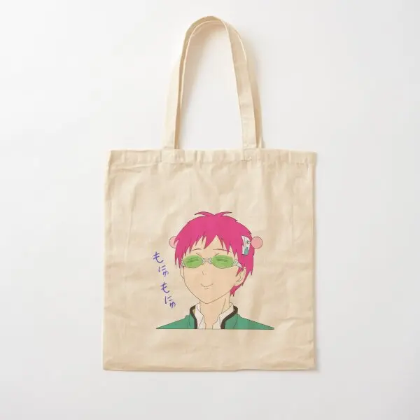 

Saiki Nom Nom Cotton Canvas Bag Shopper Handbag Tote Ladies Shoulder Bag Designer Foldable Grocery Printed Reusable Casual