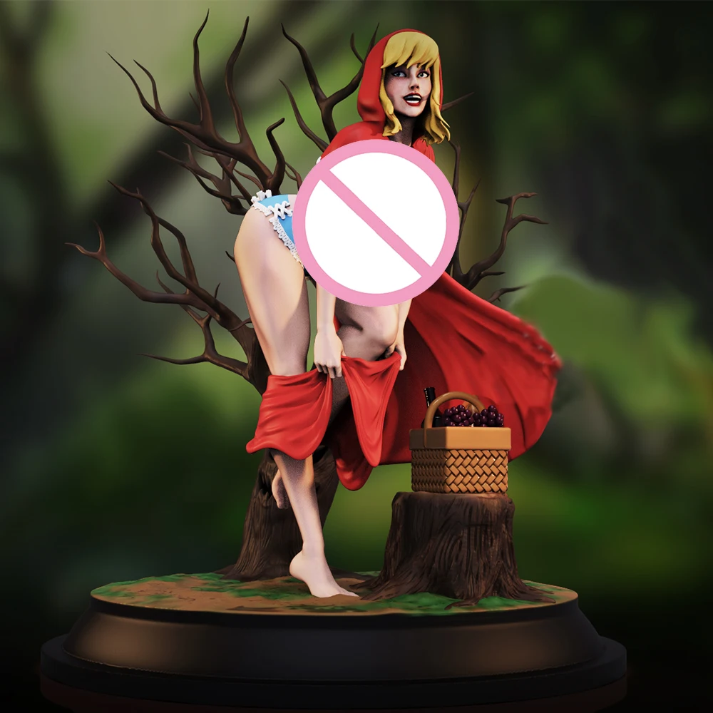 Девушка с красной шляпой фигурка 1:18 миниатюрная модель из смолы комплект