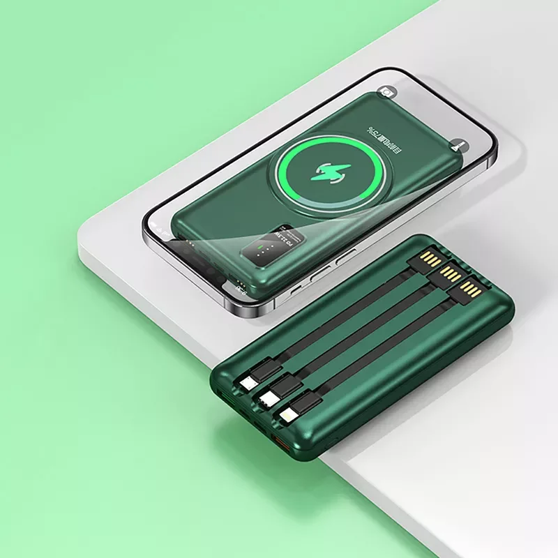 

New Wireless Power Bank 10000mAh 15W for Apple Super Fast Charge PD 22.5W with Cable Powerbank for Huawei Redmi