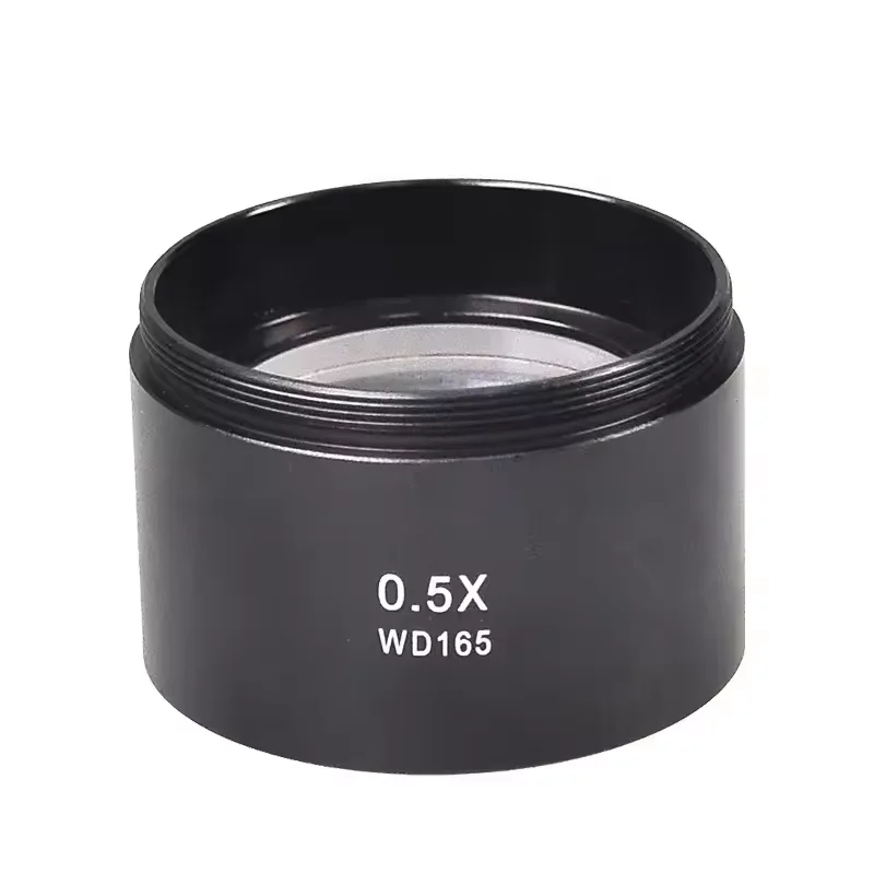 Фото WD165 0,5X WD120 0,7X тринокулярный стереомикроскоп Вспомогательный объектив Линза Барлоу Резьба 48 мм Оптическое стекло Линза №2