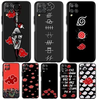 anime naruto logo phone case for samsung a32 a52 a52s a72 a02 a22 a03 a02s a03s a13 a53 a73 a23 a13 4g 5g lite core black luxury