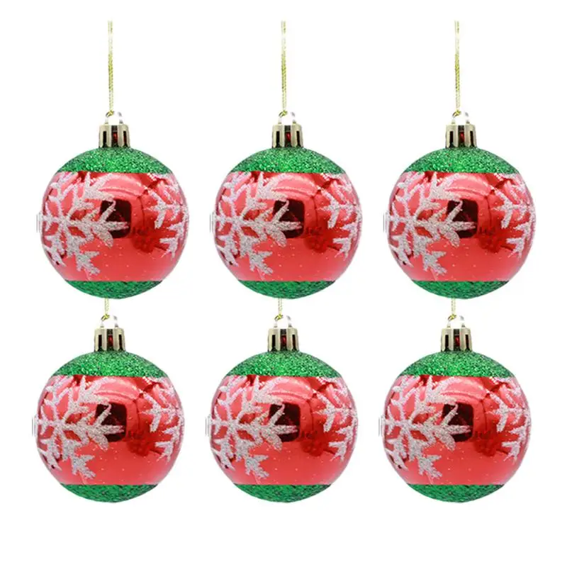 

Christmas Tree Balls Ornaments Painted Hanging Ball Pendants Set Of 6 Christmas Tree Decorations Hanging Balls For Holiday