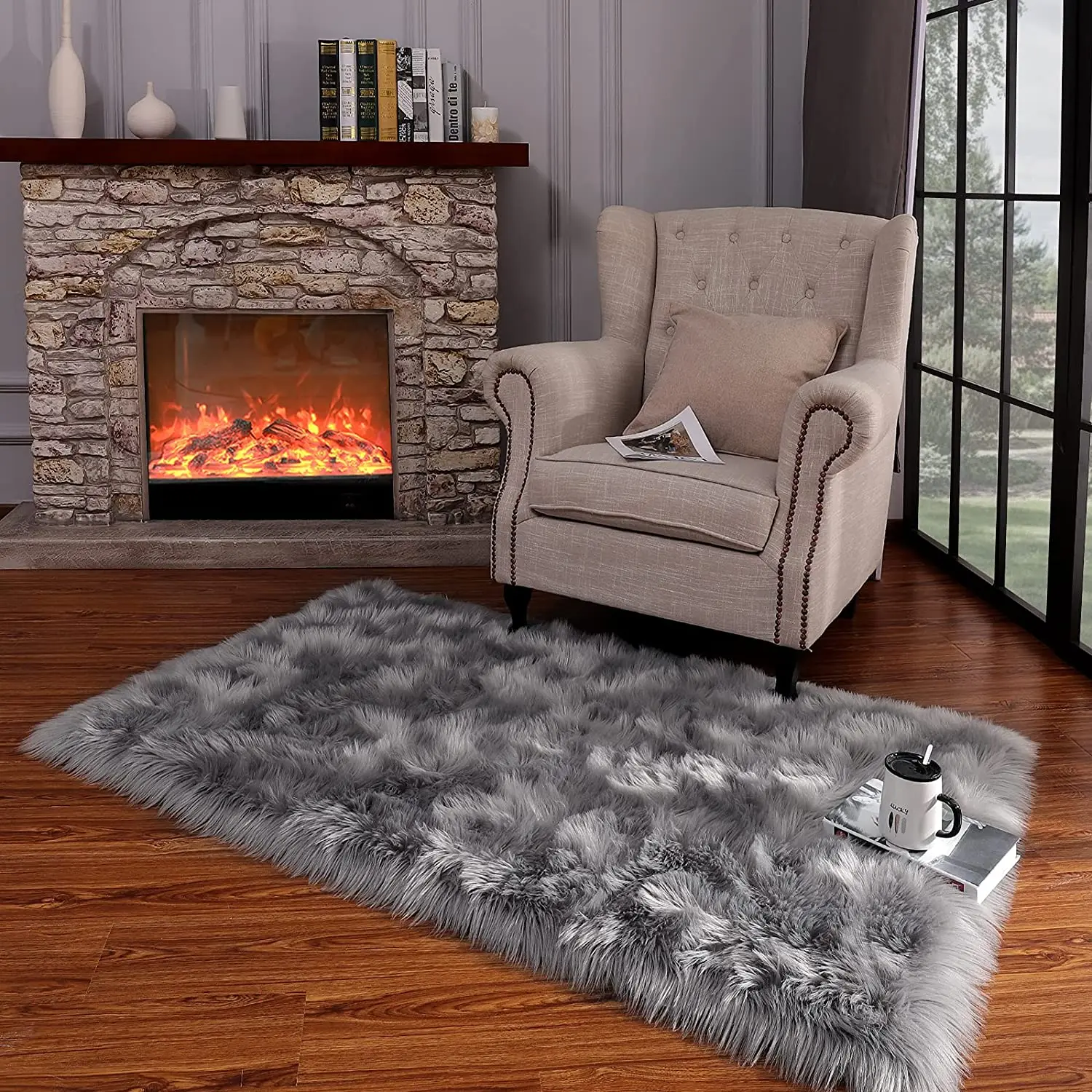 

super dense Faux Fur Wool Carpet Area Rug Fluffy carpets for living room hairy rugs for Bedroom home decor sofa cover floor mats