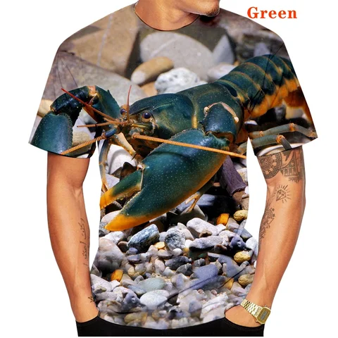 Футболка мужская с 3D-принтом Раков и лобстеров, Модный повседневный летний топ с коротким рукавом для мужчин и женщин, 2022