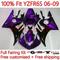 100 fit injection body for yamaha yzf r6s r6 s yzfr6s 2006 2007 2008 2009 yzf r6s 06 07 08 09 oem fairing 10no 120 metal purple