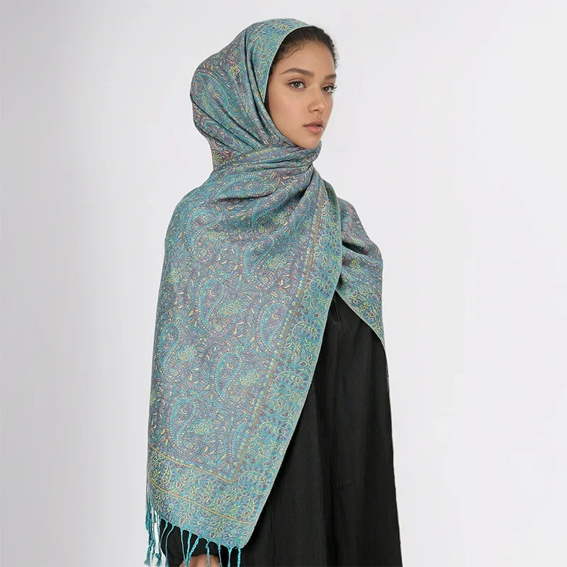 Роскошный бренд осенняя кашемировая шаль из пашмины женская накидка теплые