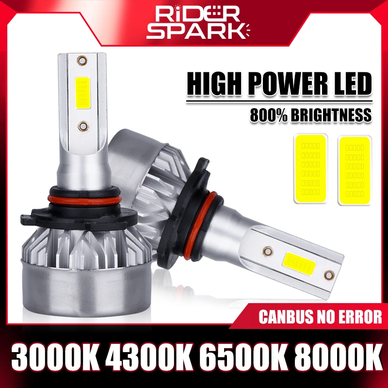 2 шт. автомобильные лампы для фар H1 H3 H8 HB1 HB3 HB4 9005 9006 K 3000K 4300K 6000K 8000K COB 1860 CSP