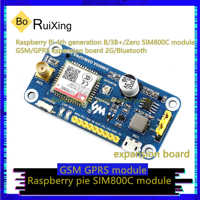 

1PCS/LOT SIM800C-GSM-GPRS Module Expansion Board 4th Generation B/3B+/Zero