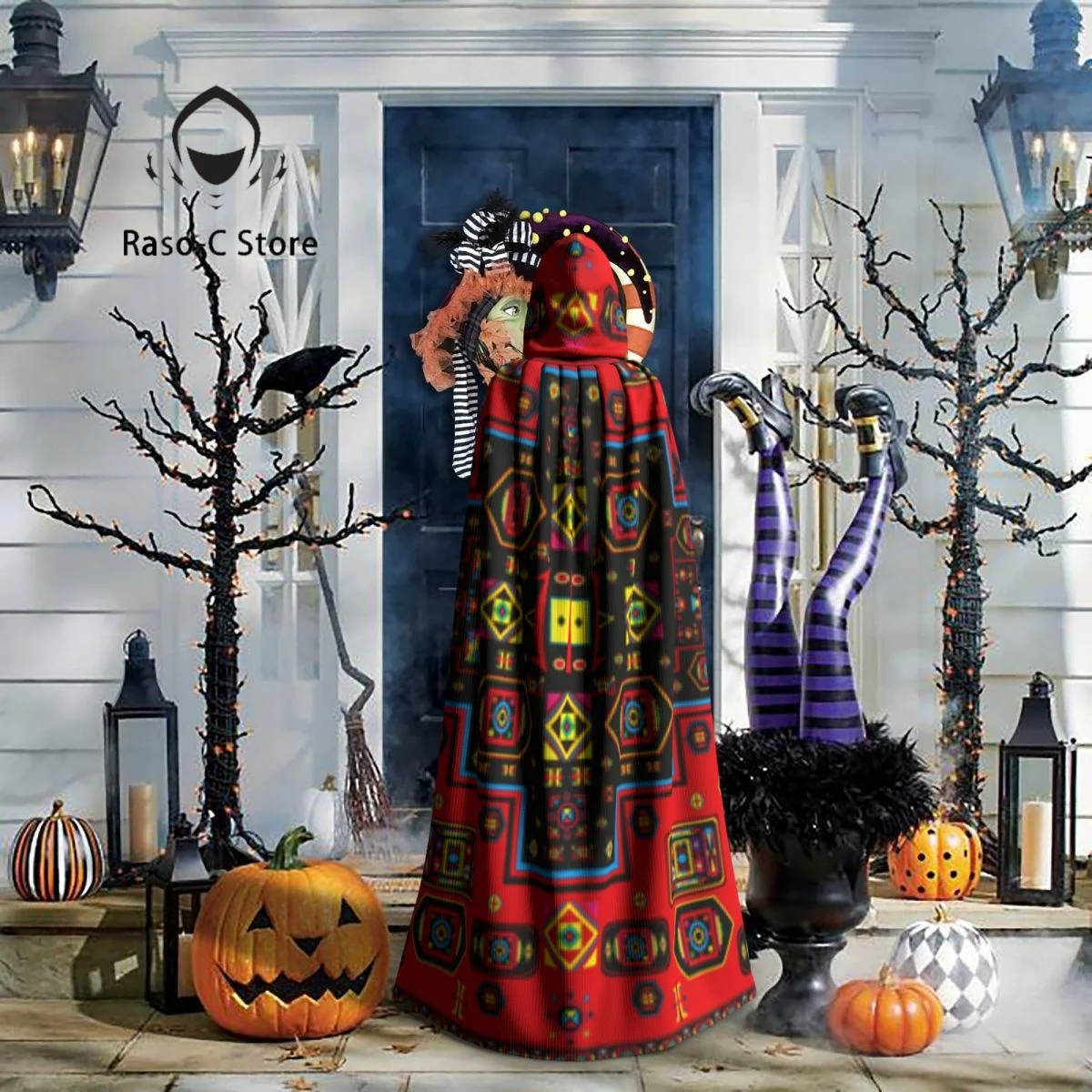 Унисекс ведьма реверсивная накидка с капюшоном для взрослых вампиров