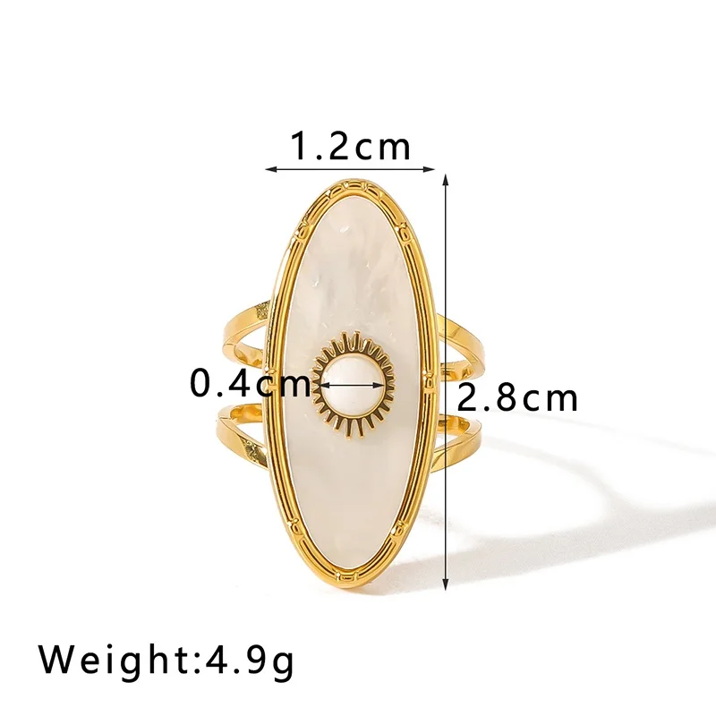 Loe | Открытое кольцо с белым жемчугом для женщин. Золотой документ. Преувеличенные