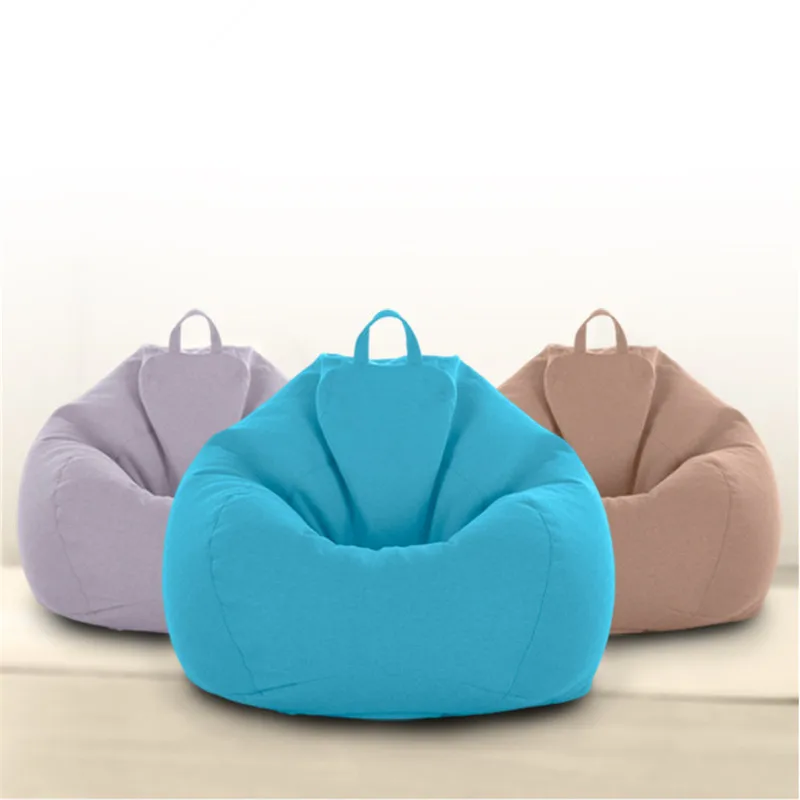 

Lazy Sofa Cover Without Filling Tatami Bean Bag Couch Cover Linen Cloth Pouf Puff Chair Covers Living Room Furniture Cover