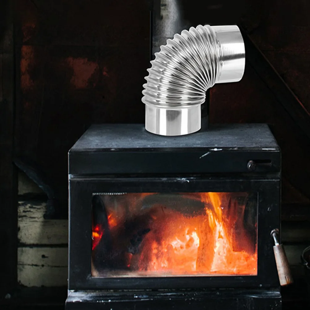 Удлинитель дымохода из коленчатого шланга металлическая 90-градусная печь