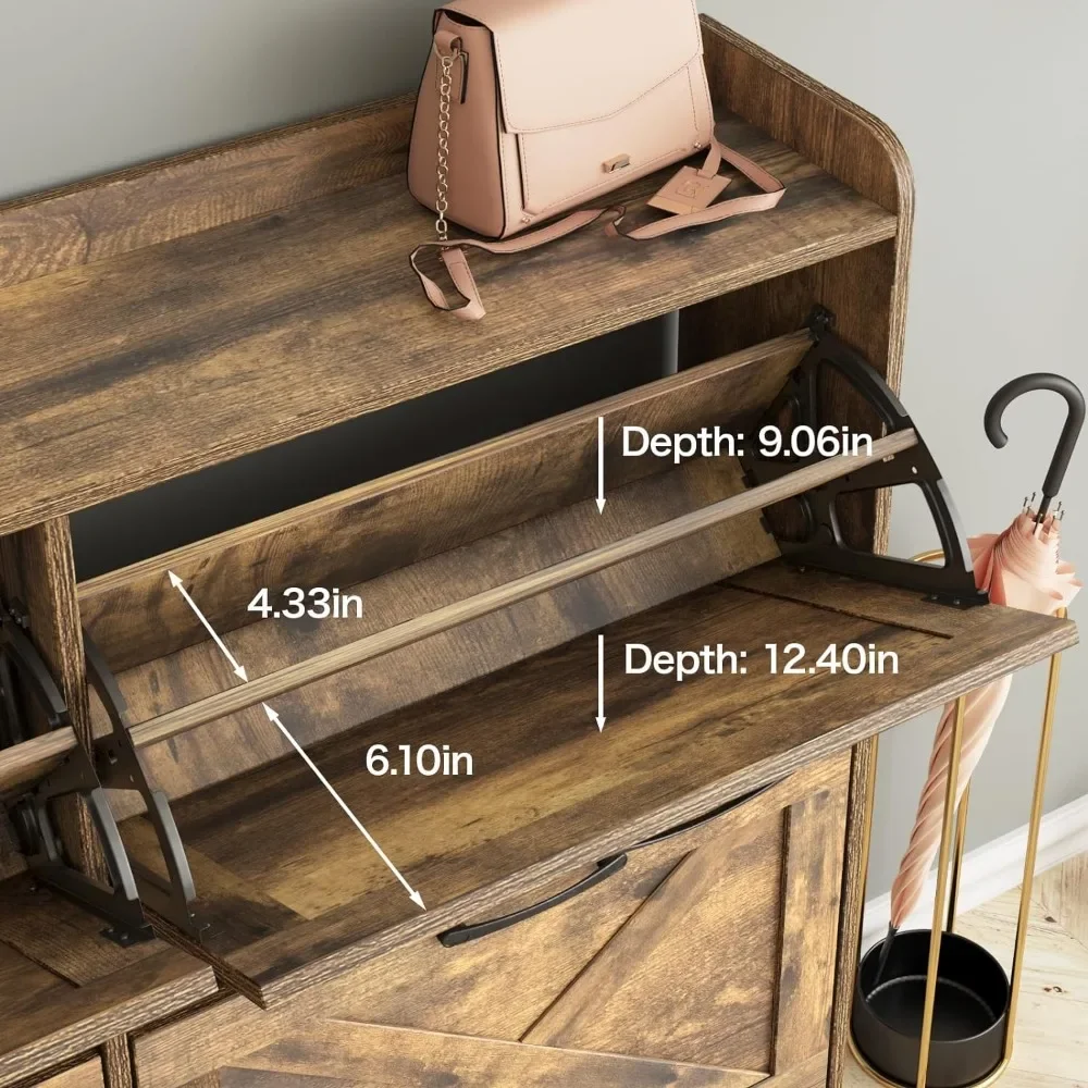 Большой глубина для обуви с 4 прямыми кроссовками подставкой из металла