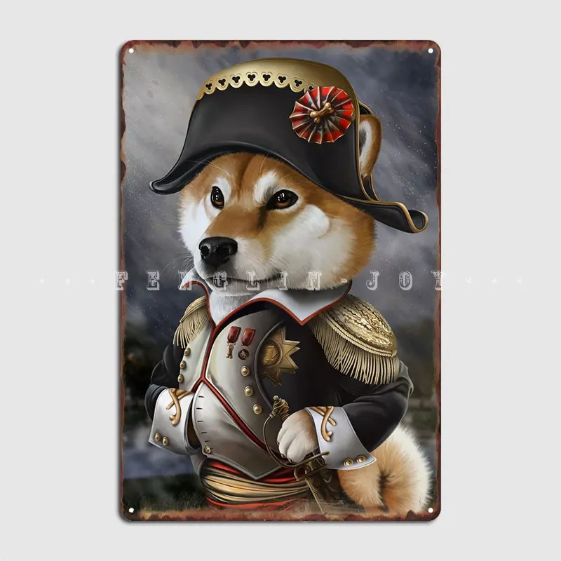 

Emperor Napoleon Shiba Dog Metal Plaque Poster Wall Mural Bar Cave Plaques Designing Tin Sign Poster