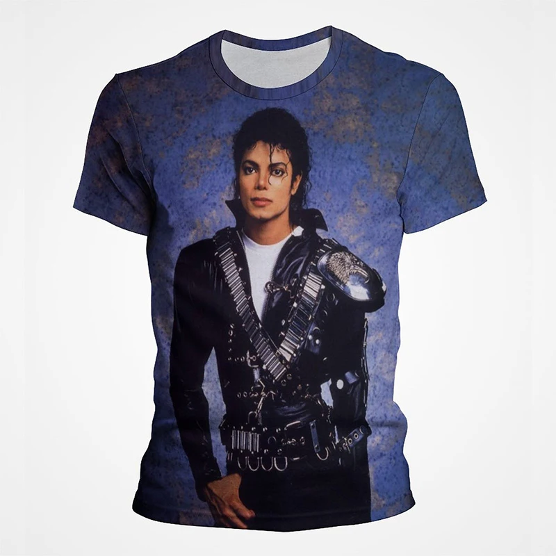 

Michael Jackson RIP Fully Printing T Shirts Rock Punk Rapper Streetwear Fashion Retro O Neck Tee Men Top Women Fans Short Sleeve