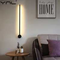 Modern LED Long Wall Lamp 110V 220V Nordic Bedside Wall Sconce Light Fixture Black Gold LED Light For Home Hallway Bedroom Decor