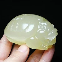 hot selling natural hand carve jade dragon tortoise necklace pendant plaything fashion jewelry accessories men women luck gifts