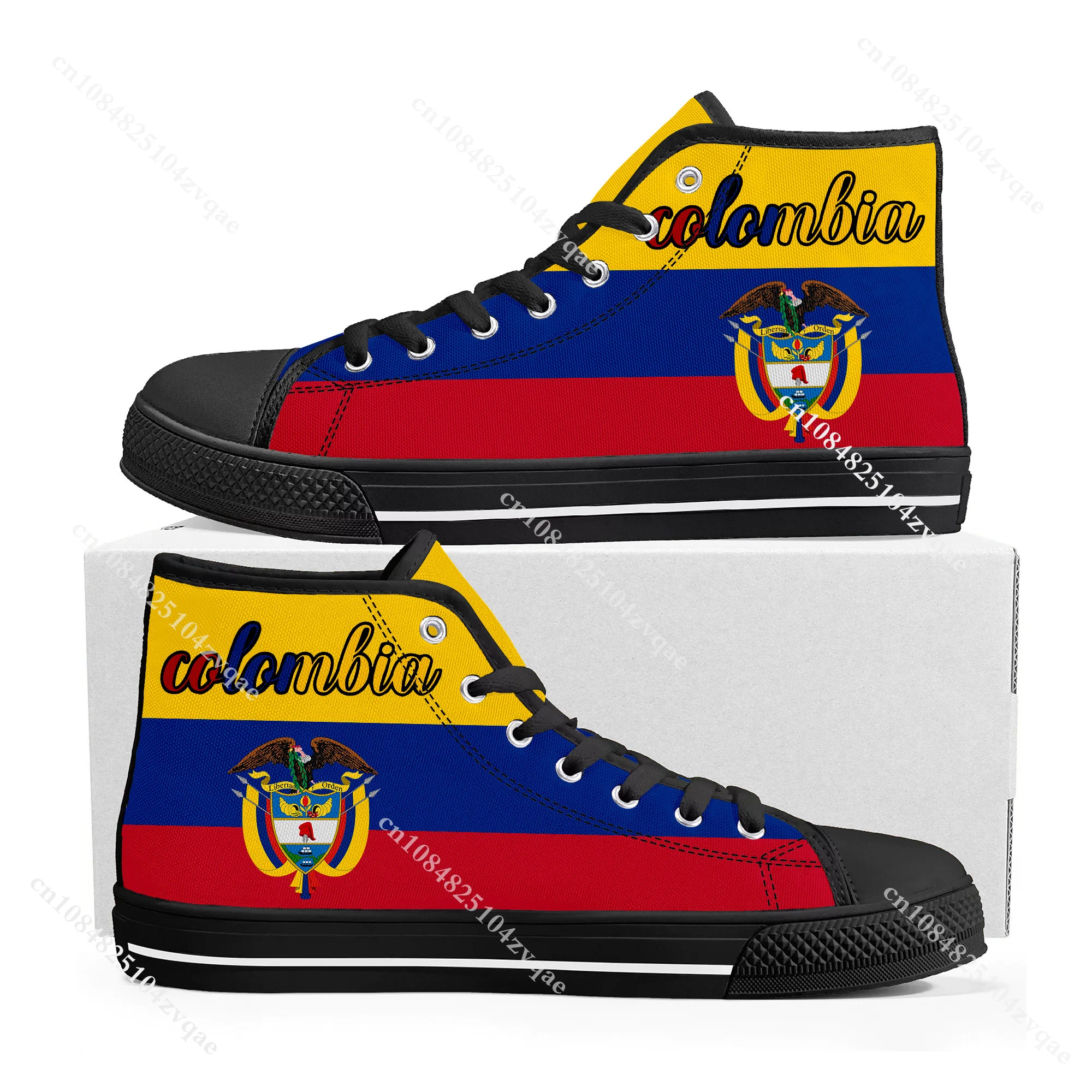 Флаг Колумбии Bogota высокие кроссовки высокого качества мужские и женские