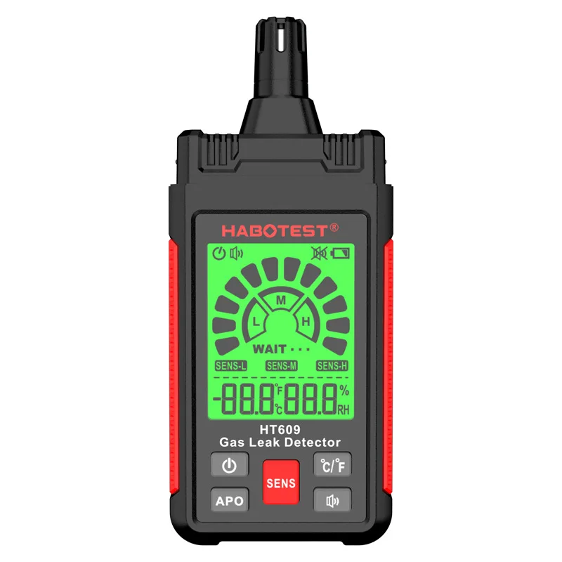 

HT609 детектор горючих газов, многофункциональный детектор утечки природного газа, быстрое реагирование на обнаружение всех видов горючих газов