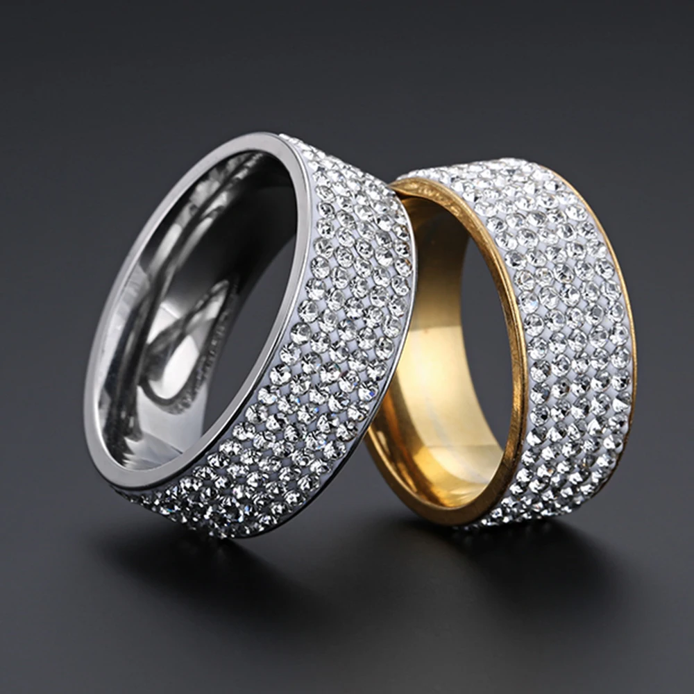 Высококачественное черное кольцо из нержавеющей стали в стиле панк-рок с белыми