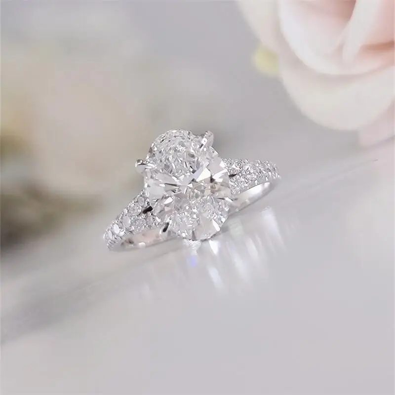 JY Jewelry 2 5 карата овальной огранки E VVS2 Lab Diamond IGI Сертификат Сплит Скрытое кольцо с