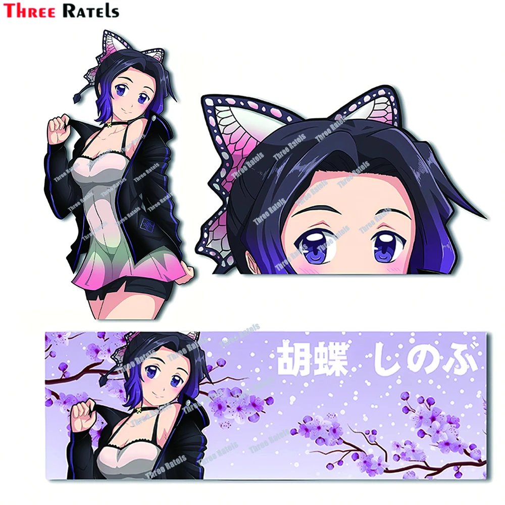 

Three Ratels D780 Cartoon Anime Shinobu Kochou Demon Slayer Car Stickers PVC Auto Motorcycle Laptop Decorative Accessories Lov