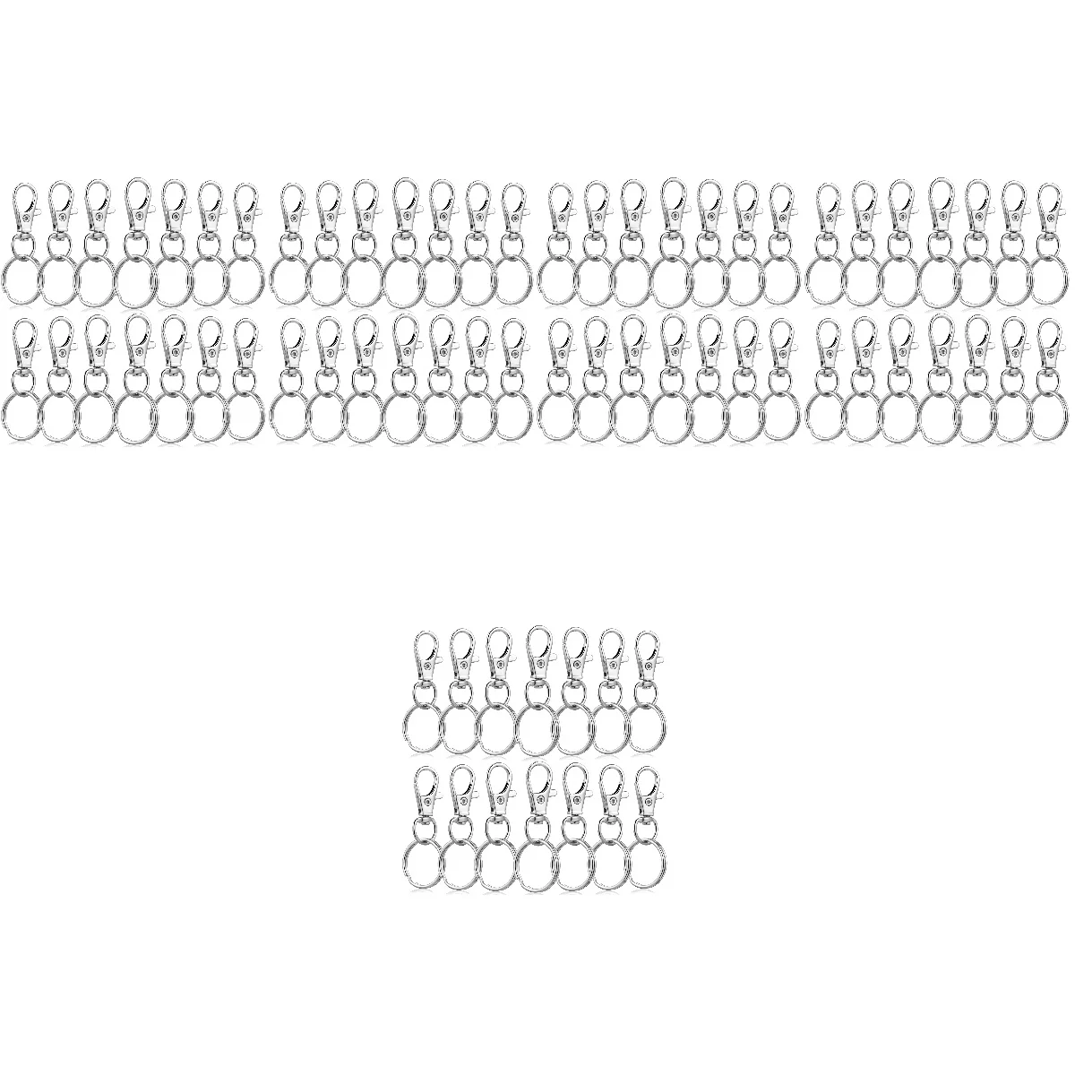 

300 Sets Lightweight Flexible Practical Sturdy Key Chain Snap Hooks with Round Rings Key Chain Snap Hooks and Rings