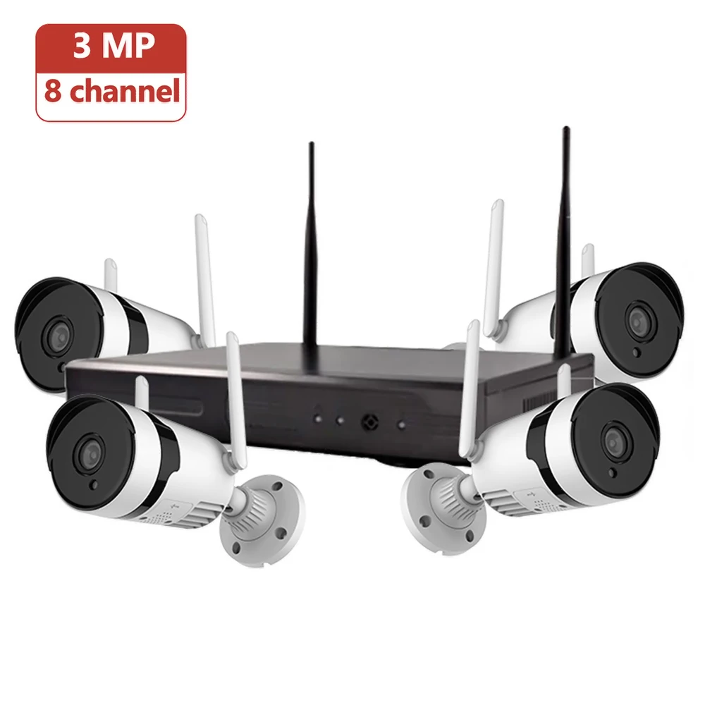 

Система видеонаблюдения 3 Мп с Wi-Fi, 8-канальный сетевой видеорегистратор, 4 камеры с ночным видением, водонепроницаемый, с оповещением о движе...