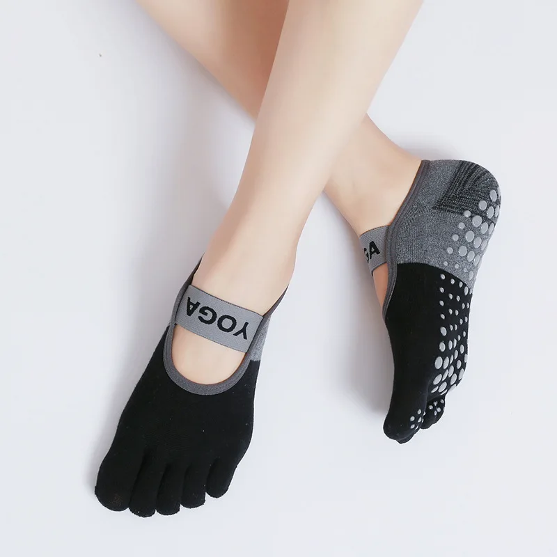

The New 2022 Home Exercise/yoga Socks Anti-Slip Pilates Socks Five-toe Bandage Yoga Women Cotton Socks Non-slip Socks