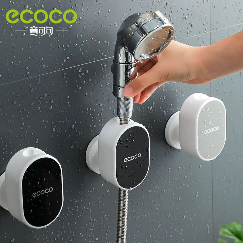 

ECOCO часы с чашкой на присоске для ванной держатель для душевой лейки, универсальный пластиковый настенный держатель для душевой лейки