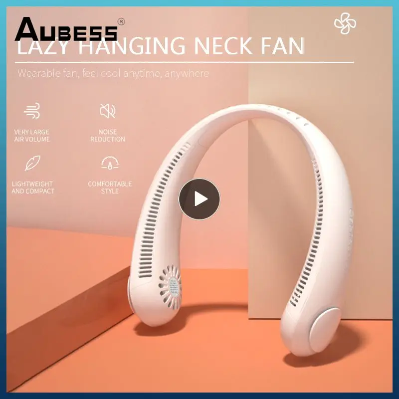 

Portable Hanging Neck Fan Bladeless Fan Personal Wearable Neckband Leafless Fan USB Rechargeable Fan Mini Necklace Fan