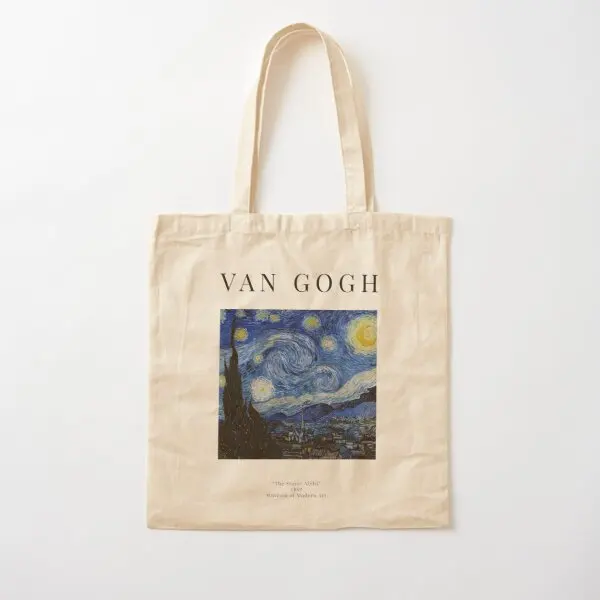 

The Starry Night Vincent Van Gogh Ex Canvas Bag Travel Tote Grocery Shopper Fashion Printed Fabric Designer Unisex Handbag