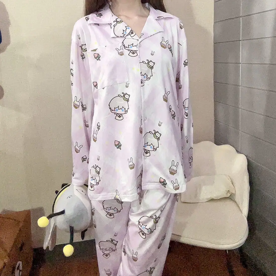 Фото Игра Love and Deepspace Rafayel Zayne Xavier Kawaii Косплей Костюм Пара Пижамы Аниме Мультфильм Домашняя с Капюшоном Roly Poly №4