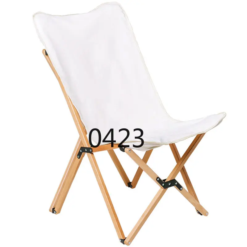 

Outdoor camping solid wood butterfly chair beech outdoor folding chair director chair picnic storage chair portable chair