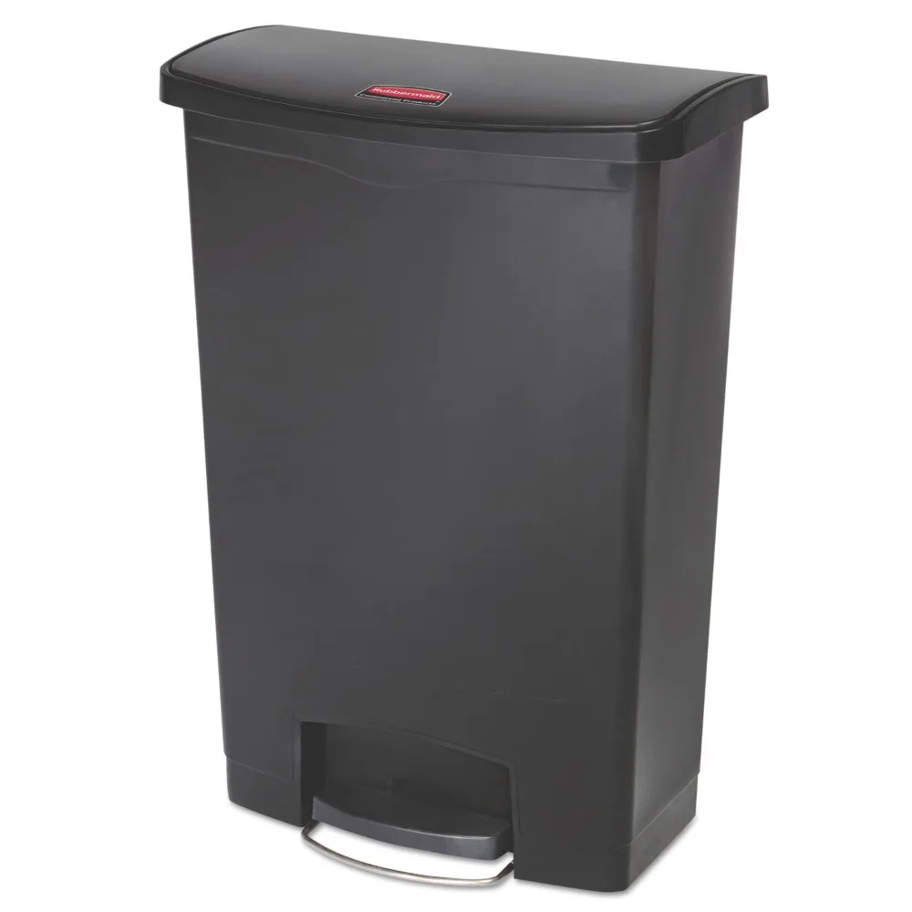 

Rubbermaid 24 gal Slim Jim Plastic Step-on Commercial Outdoor Trash Can, Black