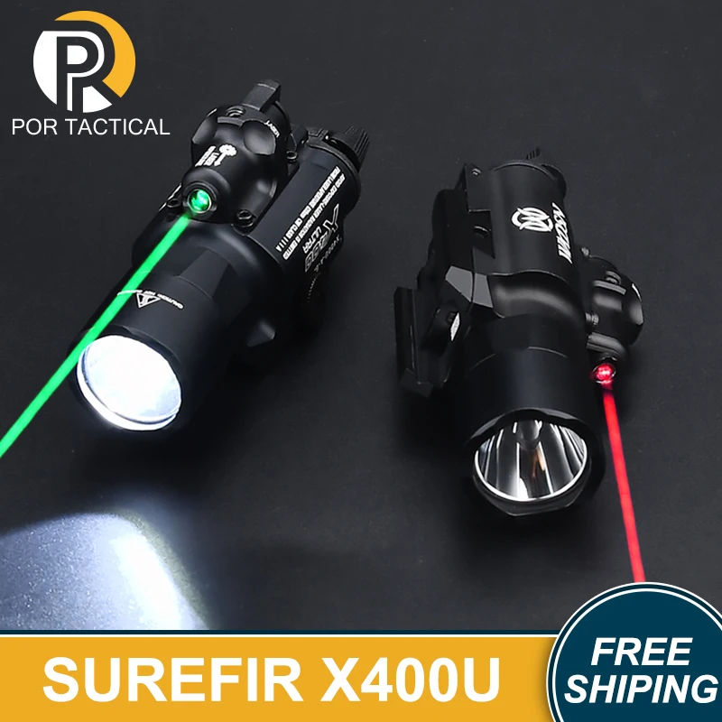 

Airsoft Surefir X400 Ultra X400U Pistol Light Tactical Flashlight Red Green Dot Sight Aiming Laser Hunting Weapon Accessories