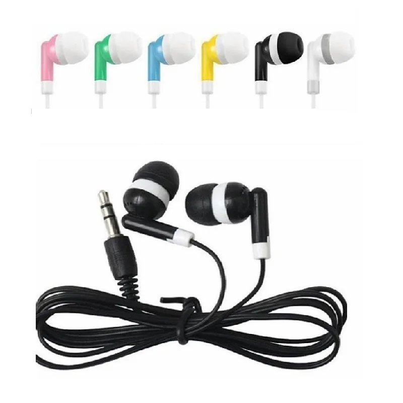 

1000pcs/lot Disposable Earphones Headphone Earphone for Bus Train Plane One Time Use for Museum Library Company Gift