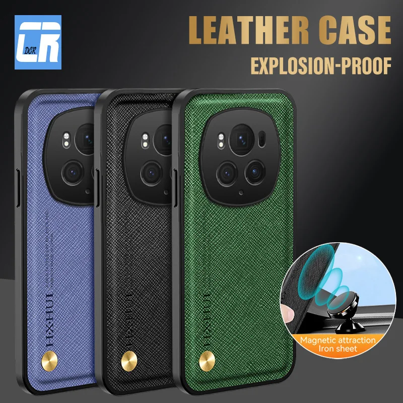 Противоударная Магнитная кожаная задняя крышка для Magic 6 Pro 5 Lite X40 X50i Plus X6A X7A X7B X9A X9B