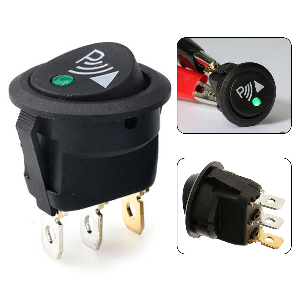 

1pcs Car 3 Pin Rocker/Parking Off Switch Front Rear Walking Sensor Black Switch Interior Accessories